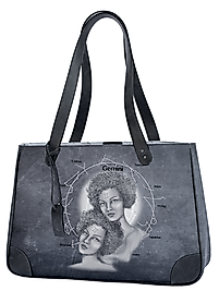 İKİZLER BURCU RESİMLİ ANTRASİT KADIN OMUZ ÇANTASI