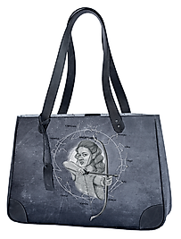 YAY BURCU RESİMLİ ANTRASİT KADIN OMUZ ÇANTASI